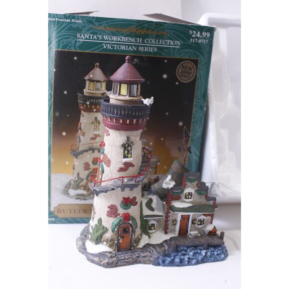 Butler's Wharf Lighthouse, Lighted, Porcelain, Santa's Workbench ~ 250130-WH 101 - Picture 1 of 7